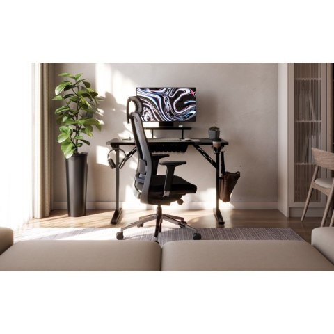 Biurko komputerowe z półką Leader 5.1 Black 115 cm