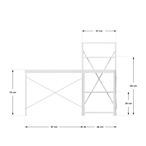 Biurko narożne z półkami Leader 5.9 White 145 cm