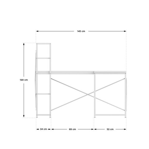 Biurko narożne z półkami Leader 5.9 White 145 cm