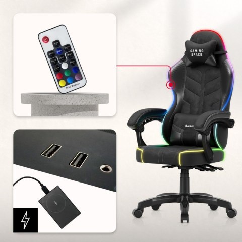 Fotel gamingowy welurowy Force 2.7 RGB Black