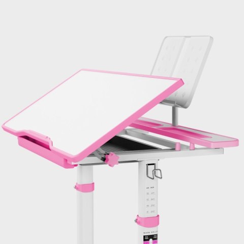 Biurko dziecięce regulowane Study 3.0 Pink 66 cm