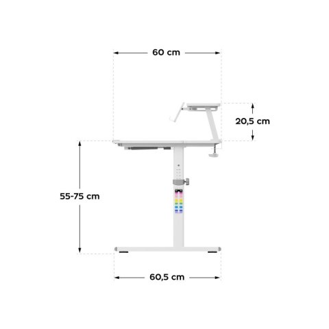 Biurko dziecięce regulowane Study 3.7 Grey 90 cm