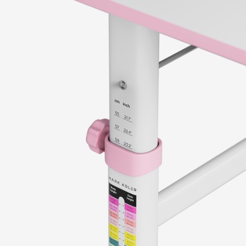Biurko dziecięce regulowane Study 3.7 Pink 90 cm