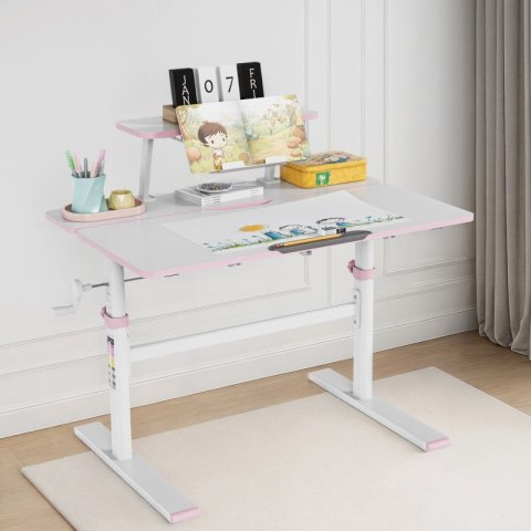 Biurko dziecięce regulowane Study 3.7 Pink 90 cm