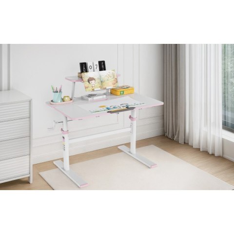 Biurko dziecięce regulowane Study 3.7 Pink 90 cm