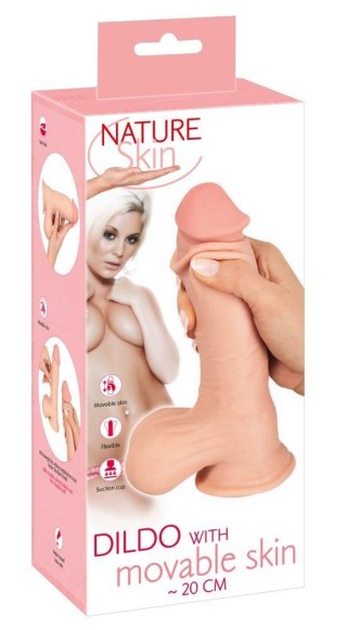 Dildo realistyczne Nature Skin z ruchomą skórą 19,9 cm TPE